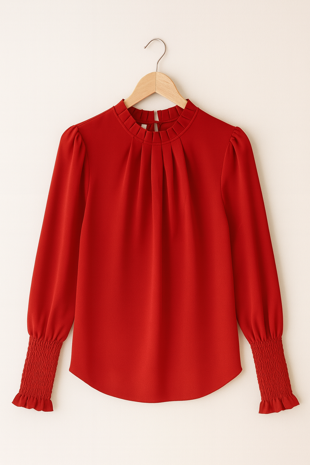 Bluza Elegantă cu Guler Plisat