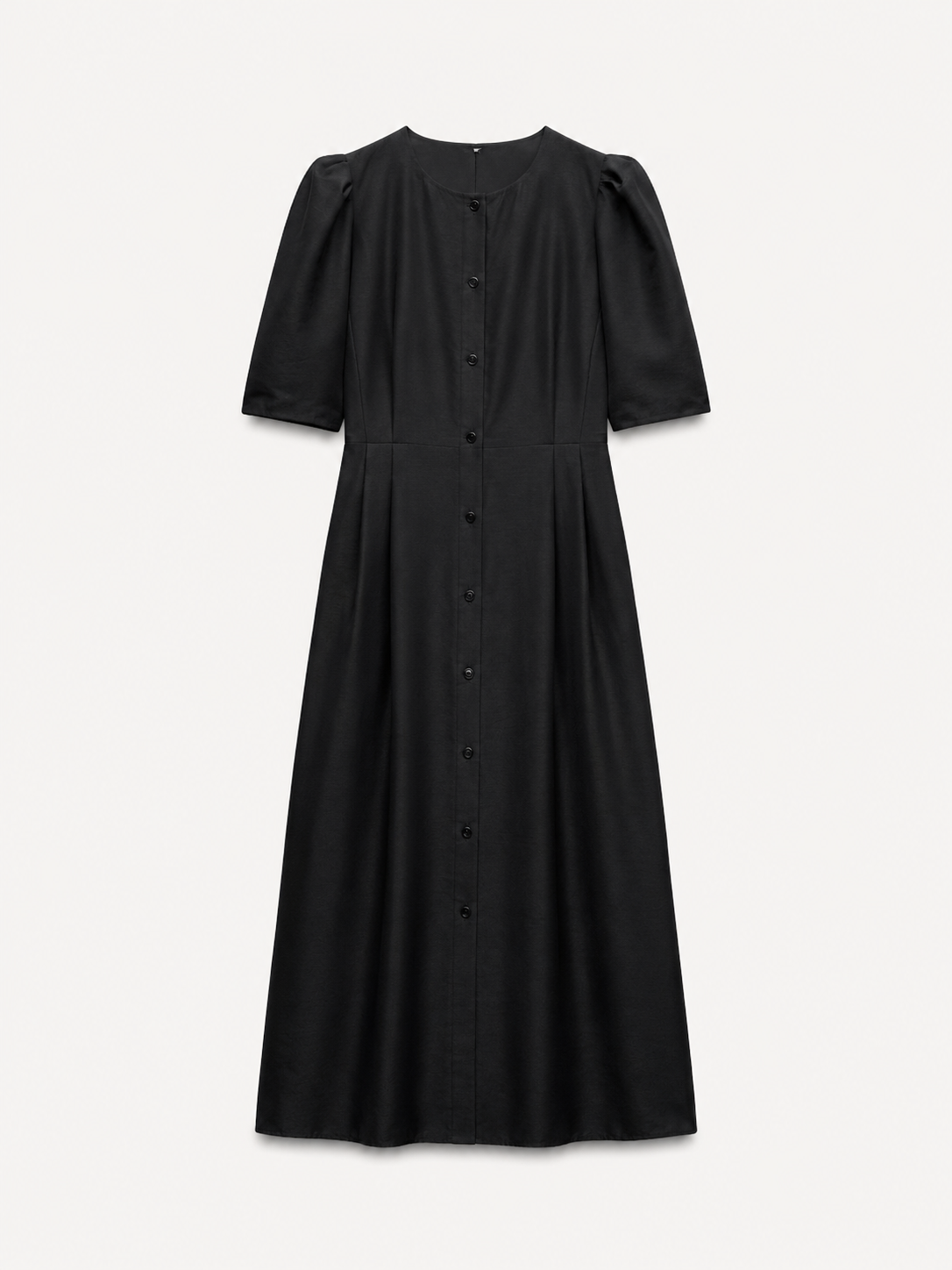 Rochie midi elegantă cu nasturi funcționali