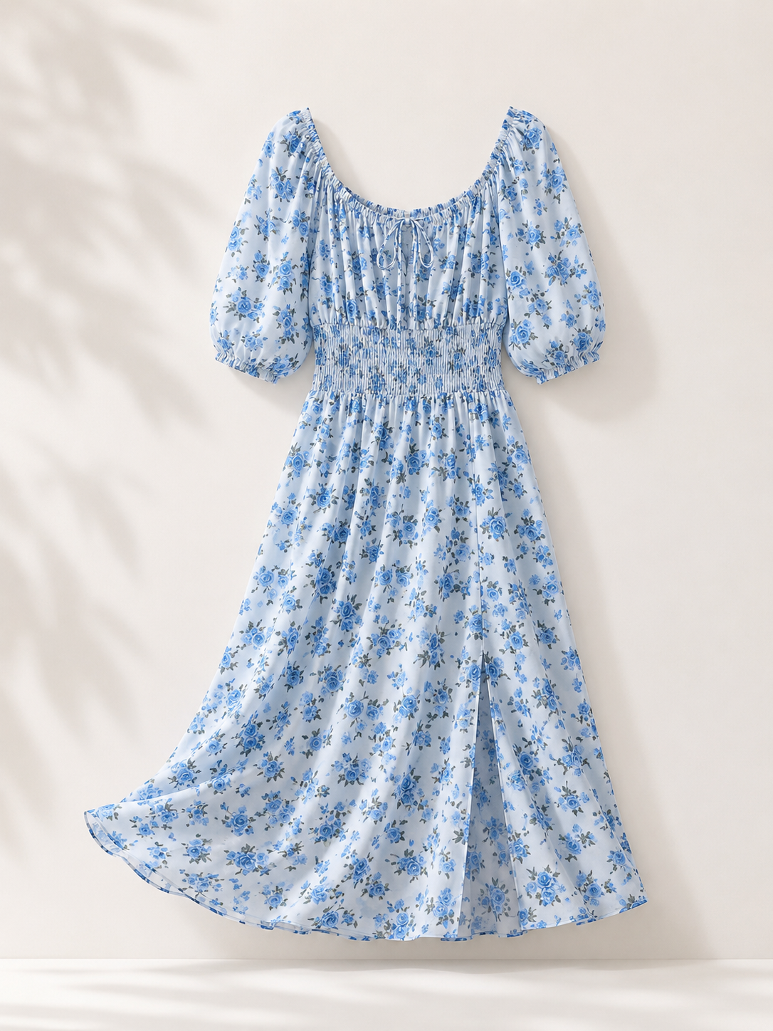 Rochie lungă florală cu talie elastică