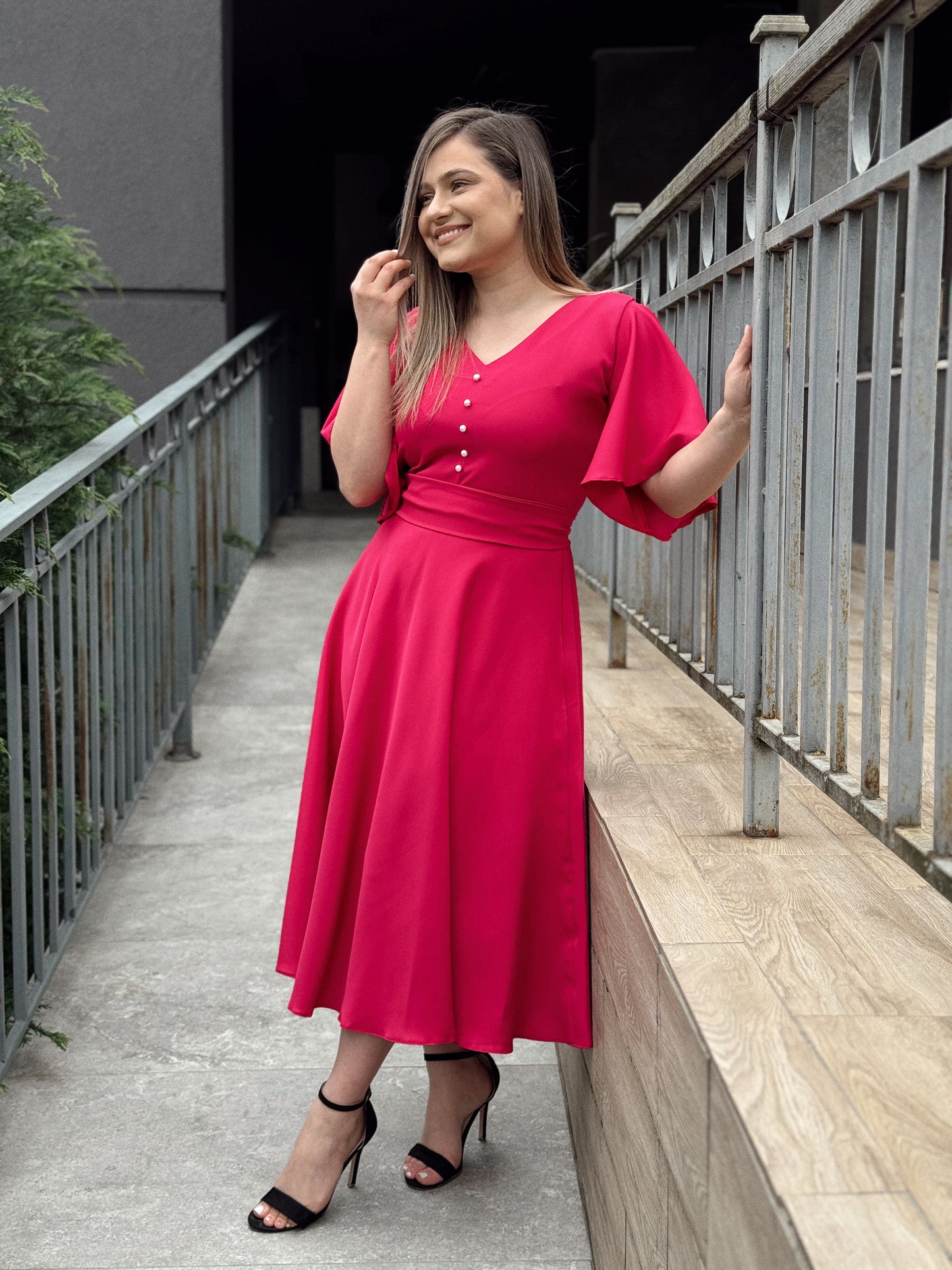 Rochie Elegantă din Stofă Barbie