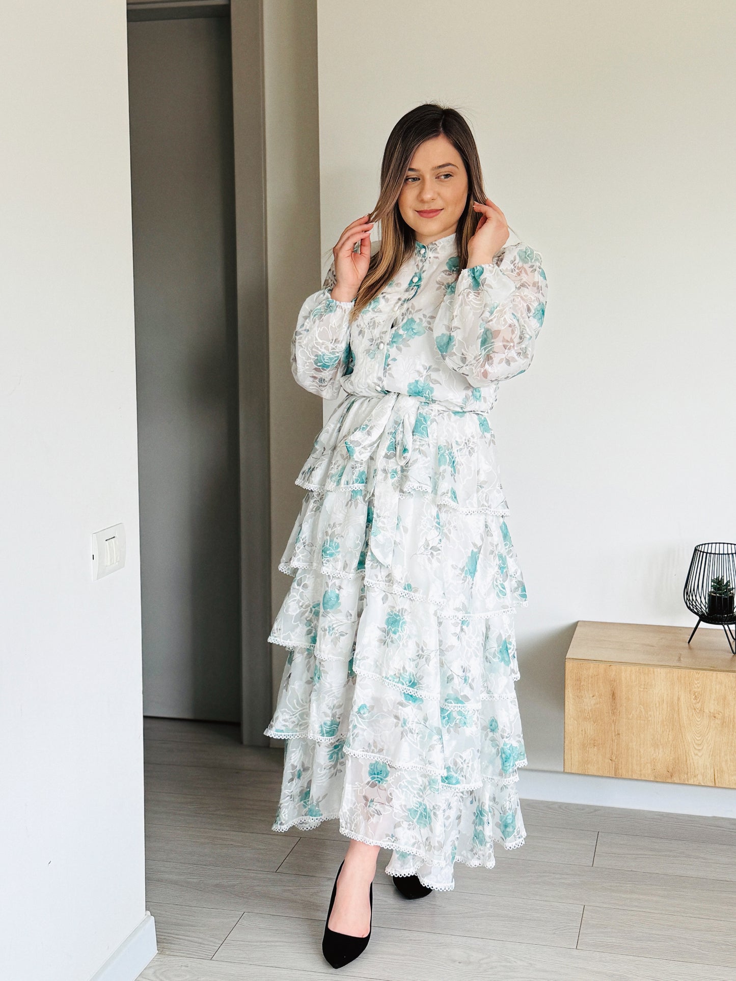 Rochie cu Imprimeu Floral 100% vâscoză