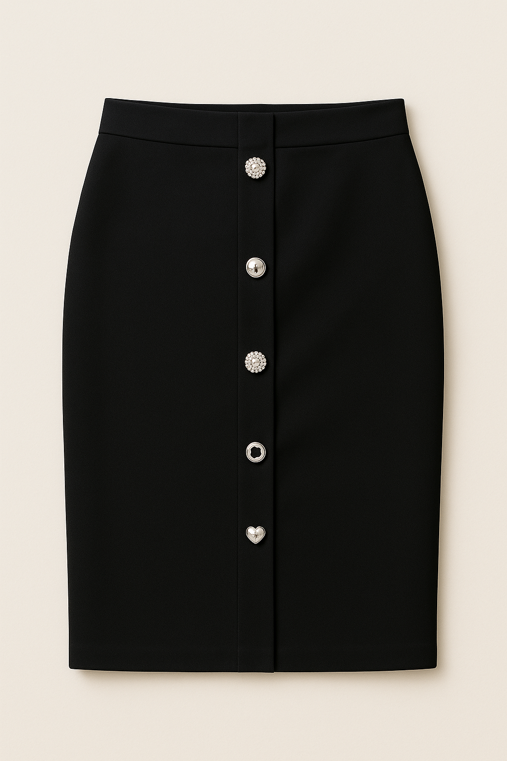 Fustă cu Nasturi Decorativi – Croială Tip Creion