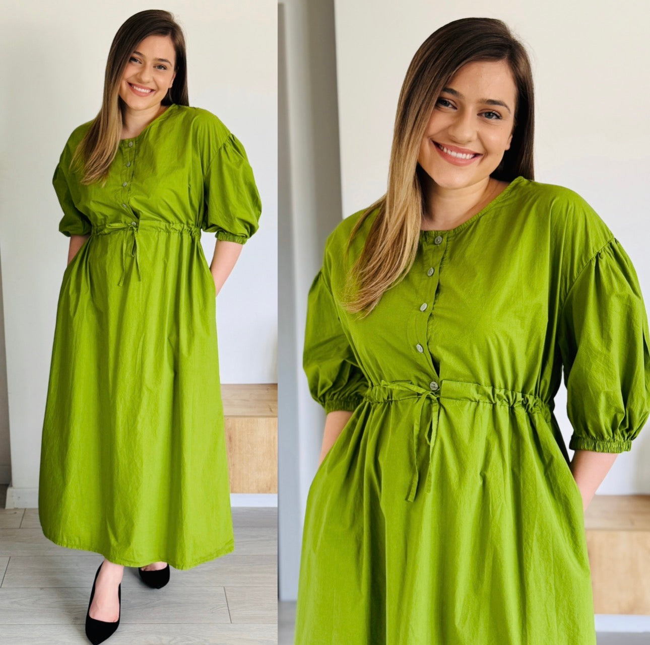 Produsul zilei🎀                                          Rochie maxi 100% bumbac cu cordon în talie