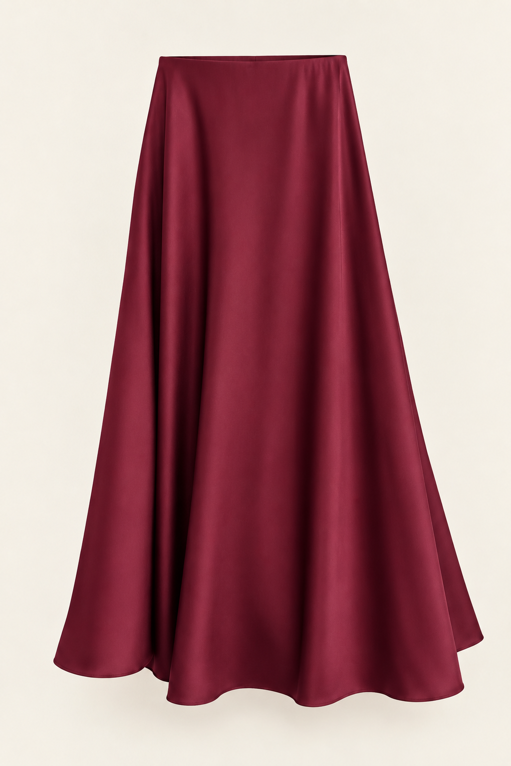 Fustă midi satin plin