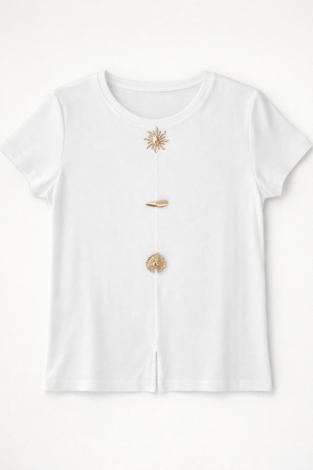 Bluză cu Aplicații Decorative Frontale