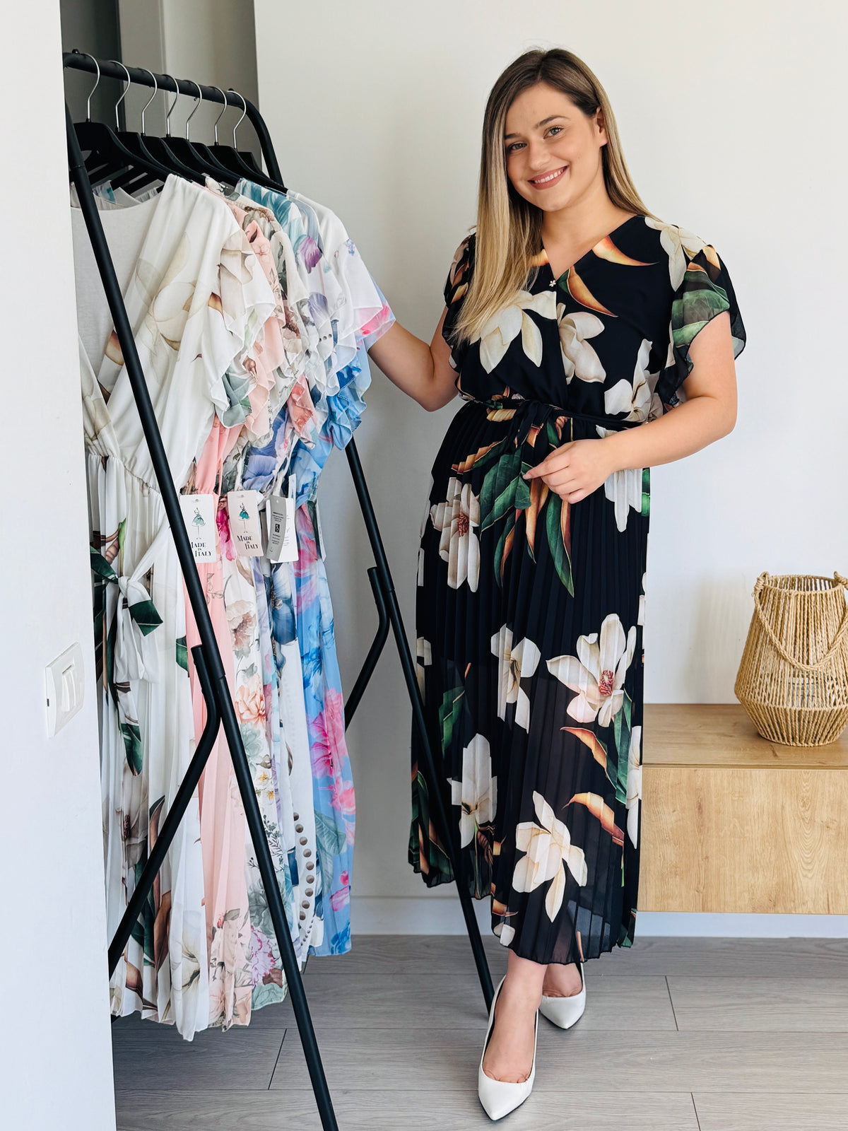Rochie midi cu imprimeu floral