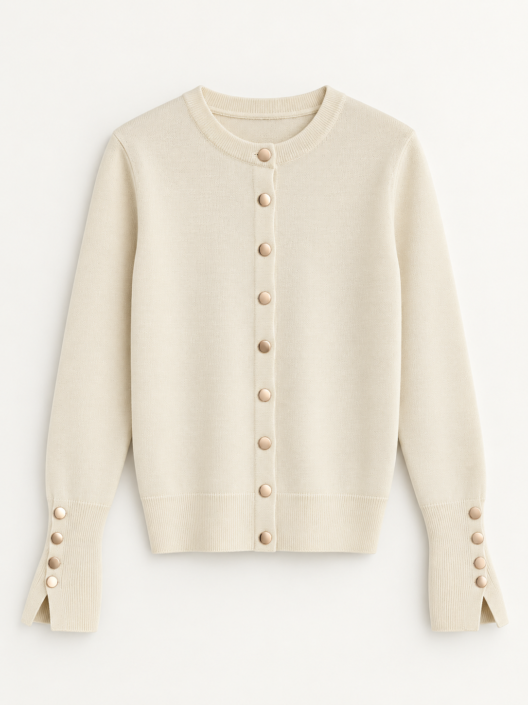 Cardigan tricotat cu nasturi aurii