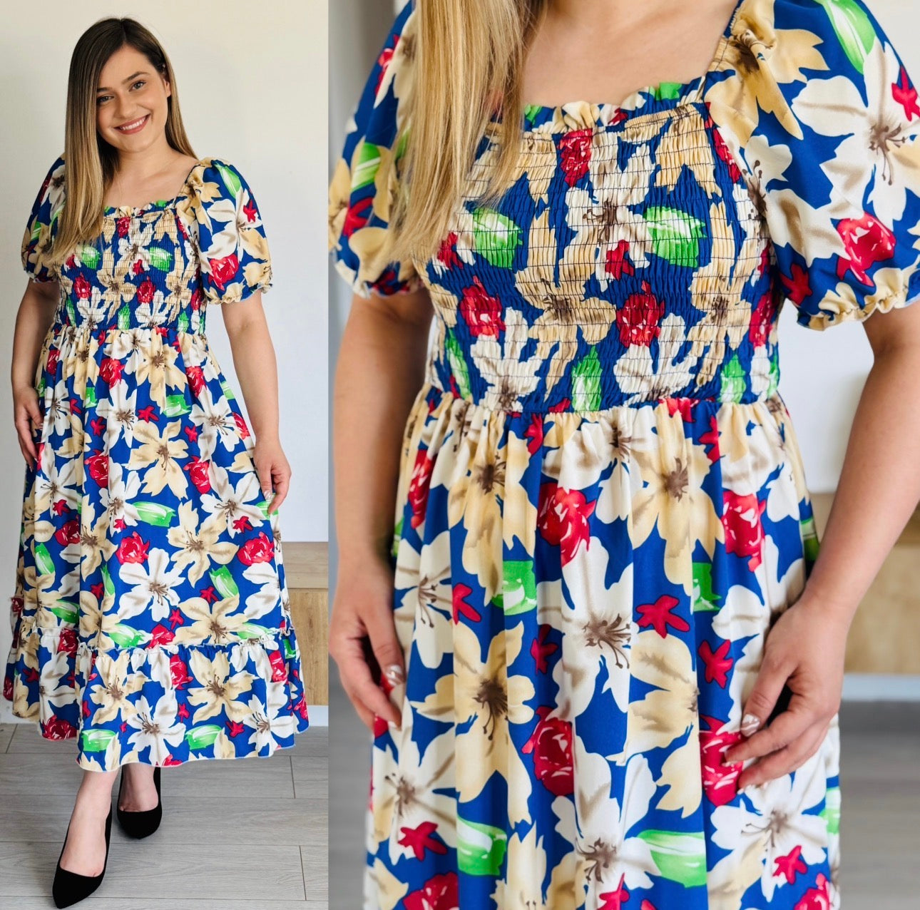 Rochie maxi cu imprimeu floral