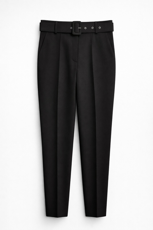 Pantaloni Eleganți Conici cu Curea