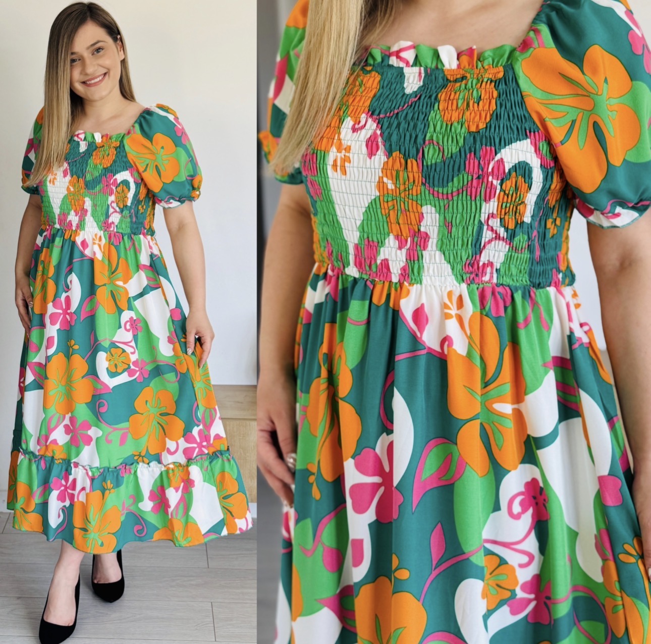 Rochie maxi cu imprimeu floral
