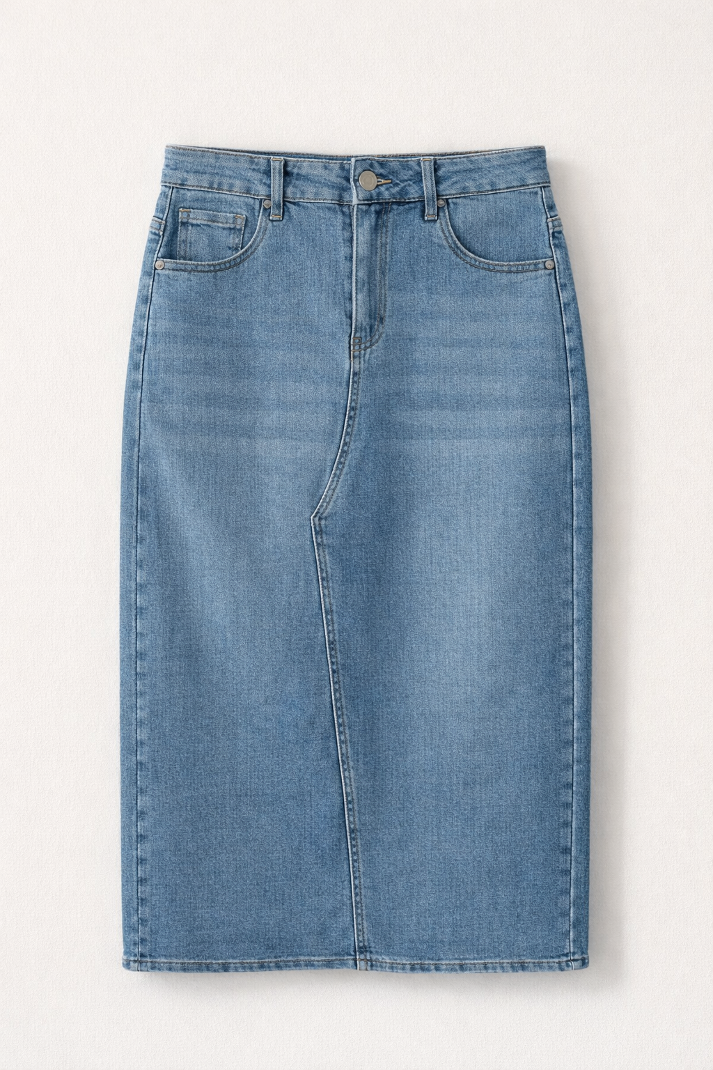 Fustă Denim Midi Clasică