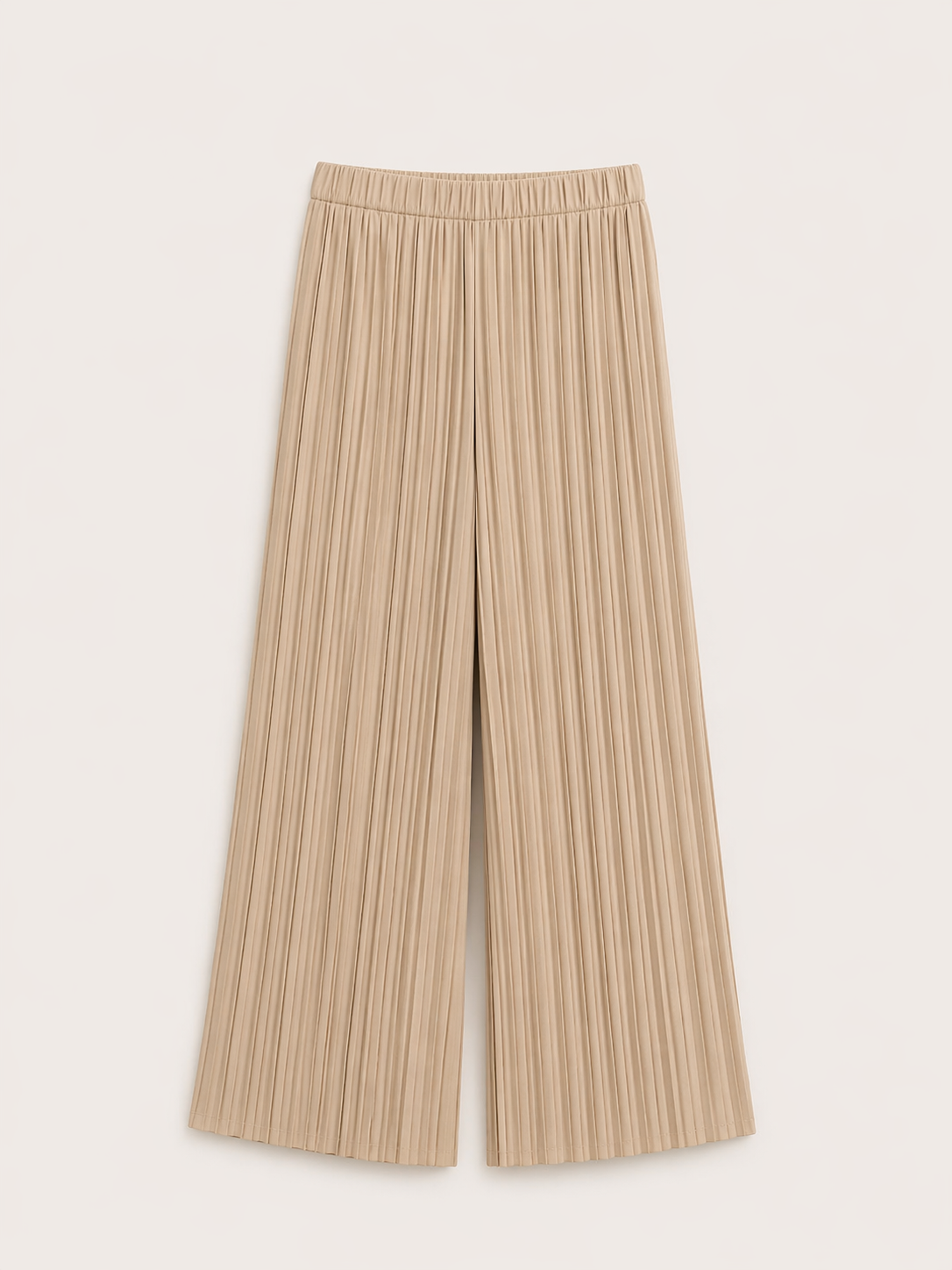 Pantaloni plisati cu talie elastică