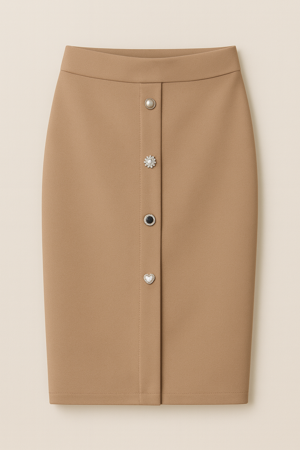 Fustă cu Nasturi Decorativi – Croială Tip Creion