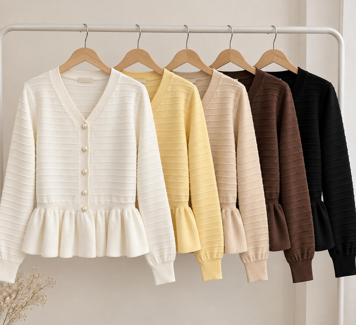 Cardigan elegant cu volan