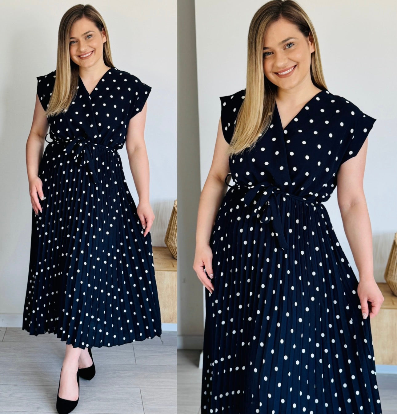 Rochie plisată cu buline