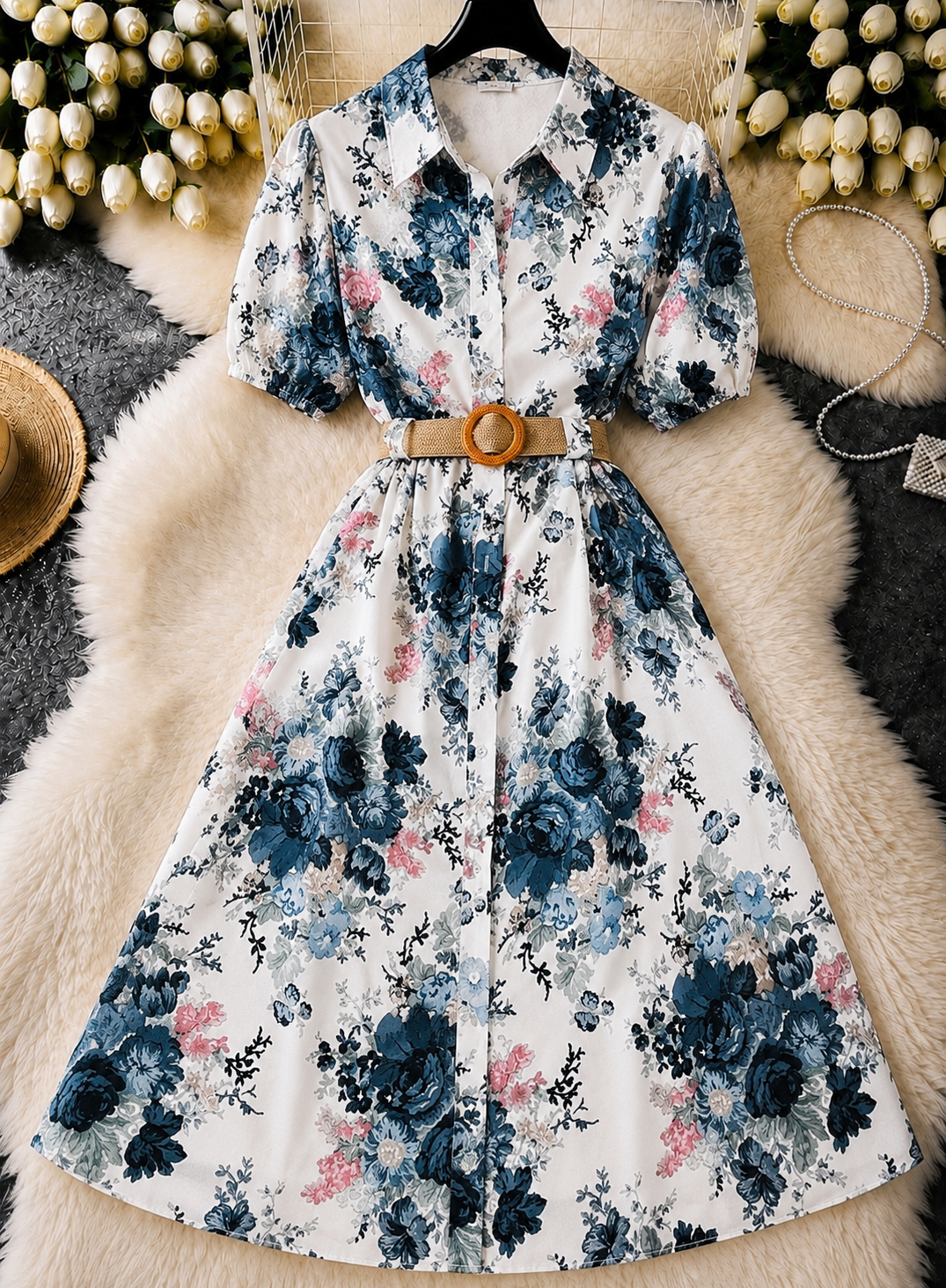 Articolul zilei 🎀                             Rochie maxi florală cu curea