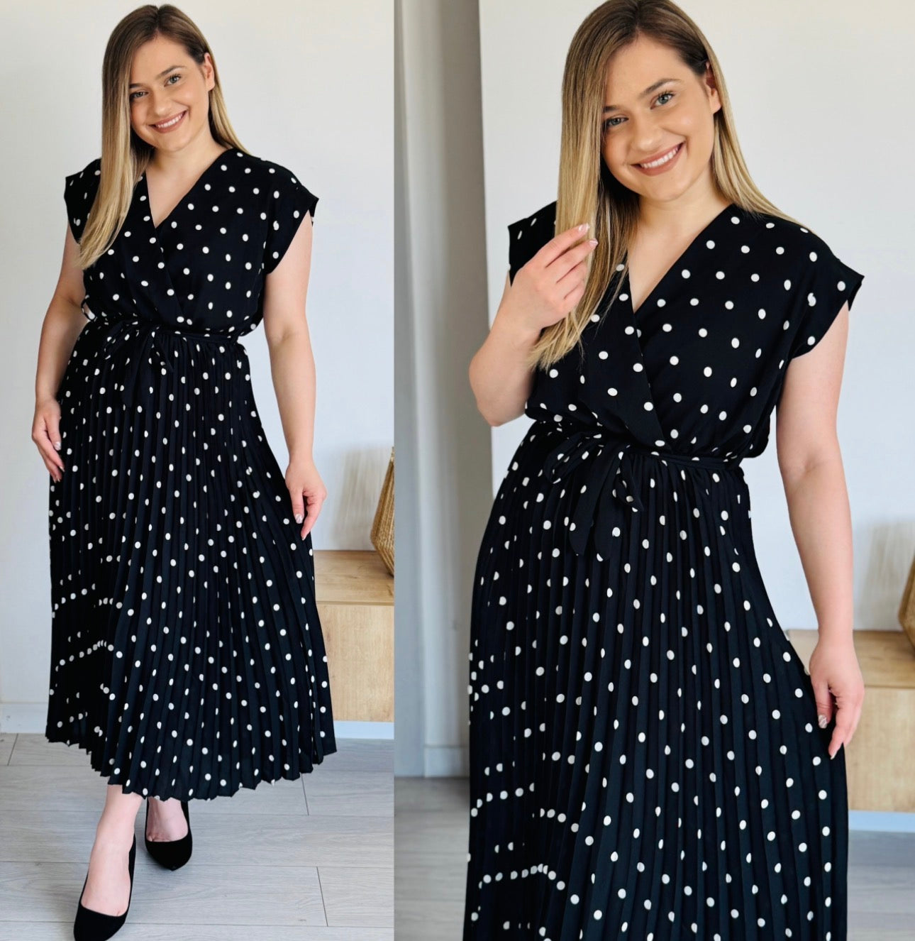 Rochie plisată cu buline