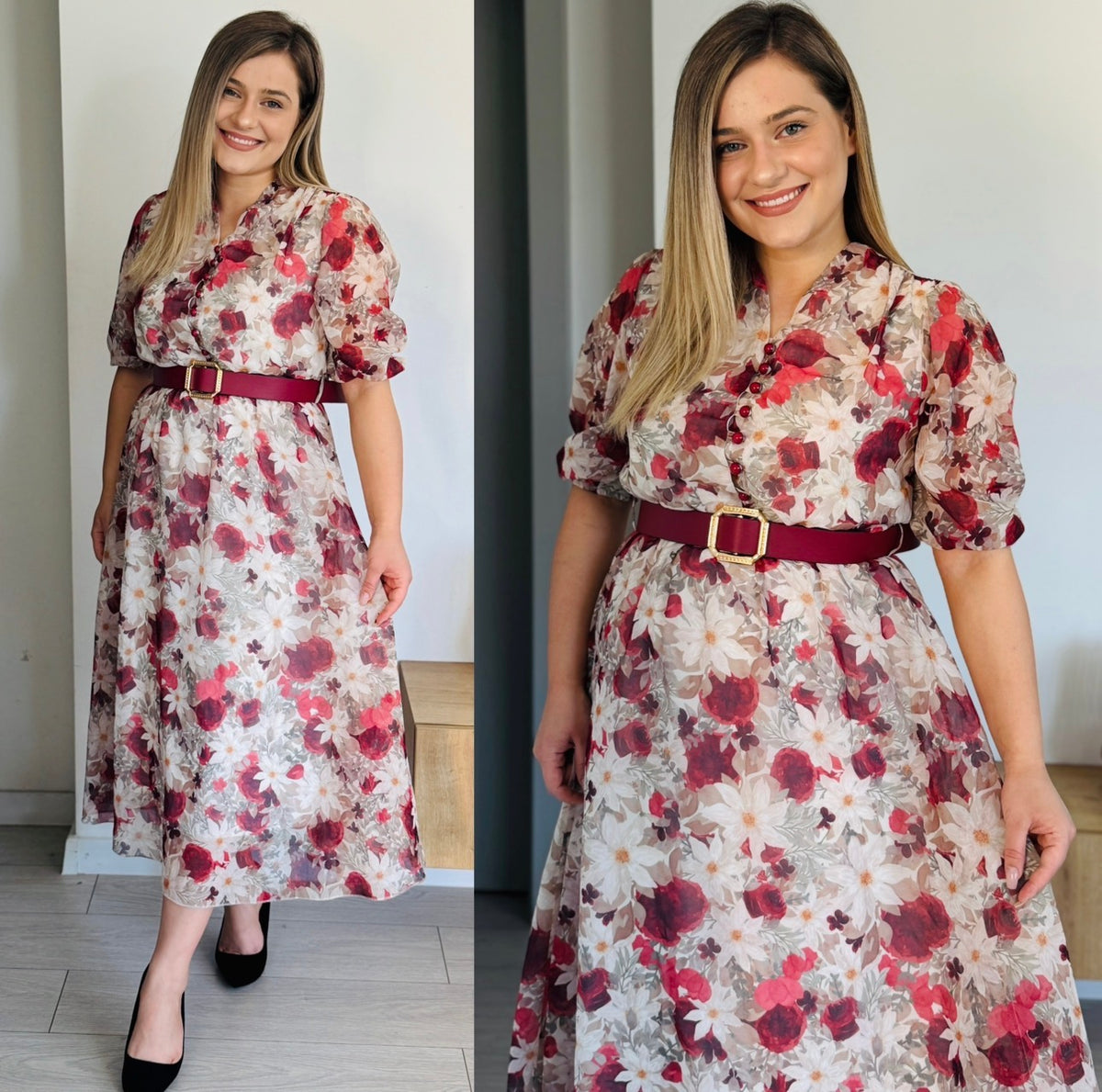 Rochie din voal cu curea