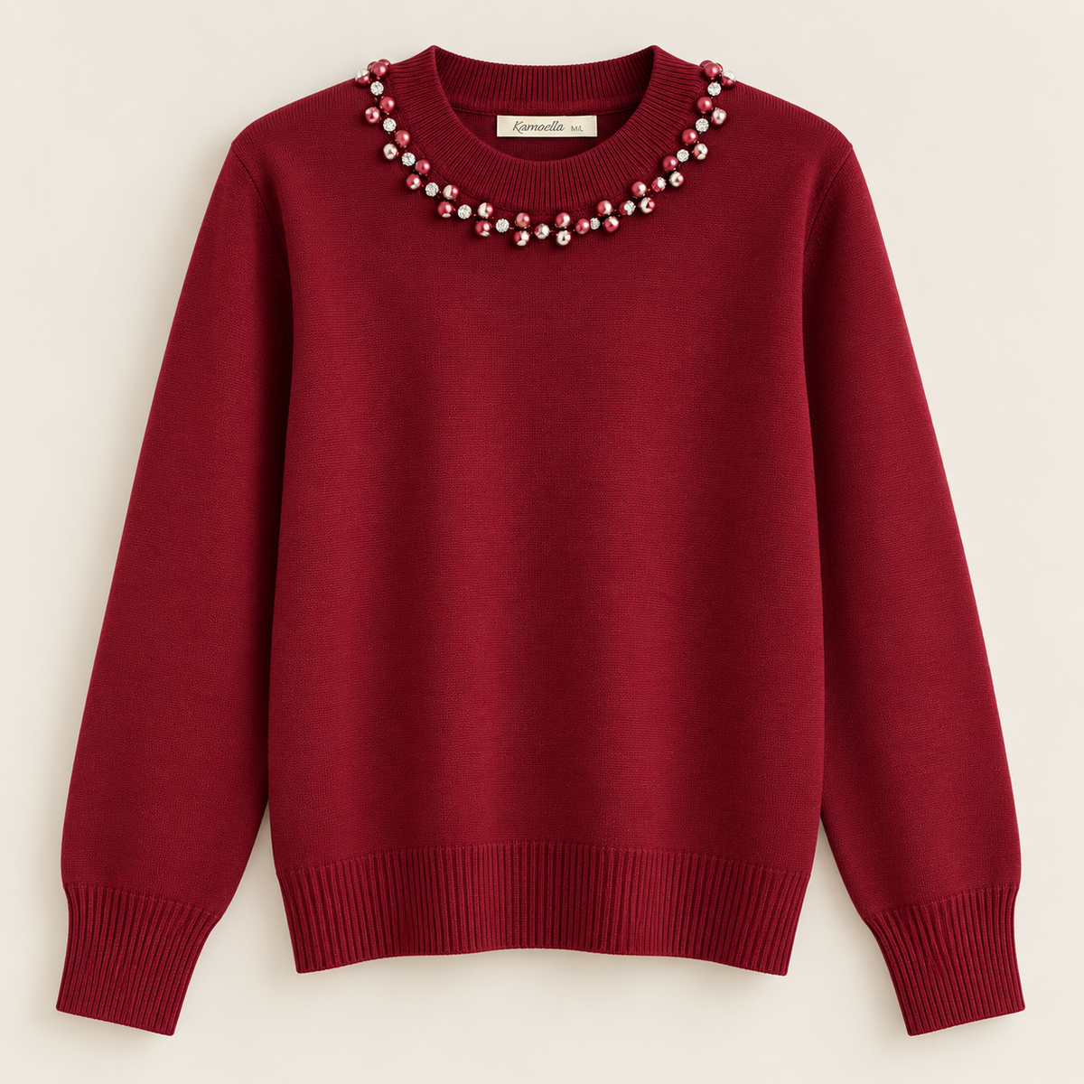 Pulover tricot cu perle
