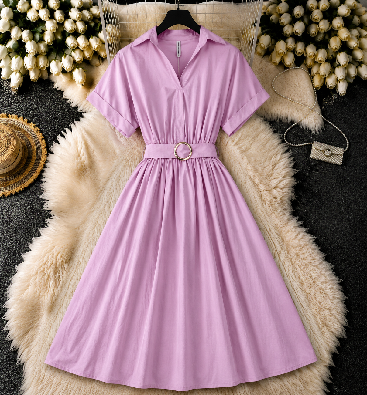 Rochie midi din bumbac