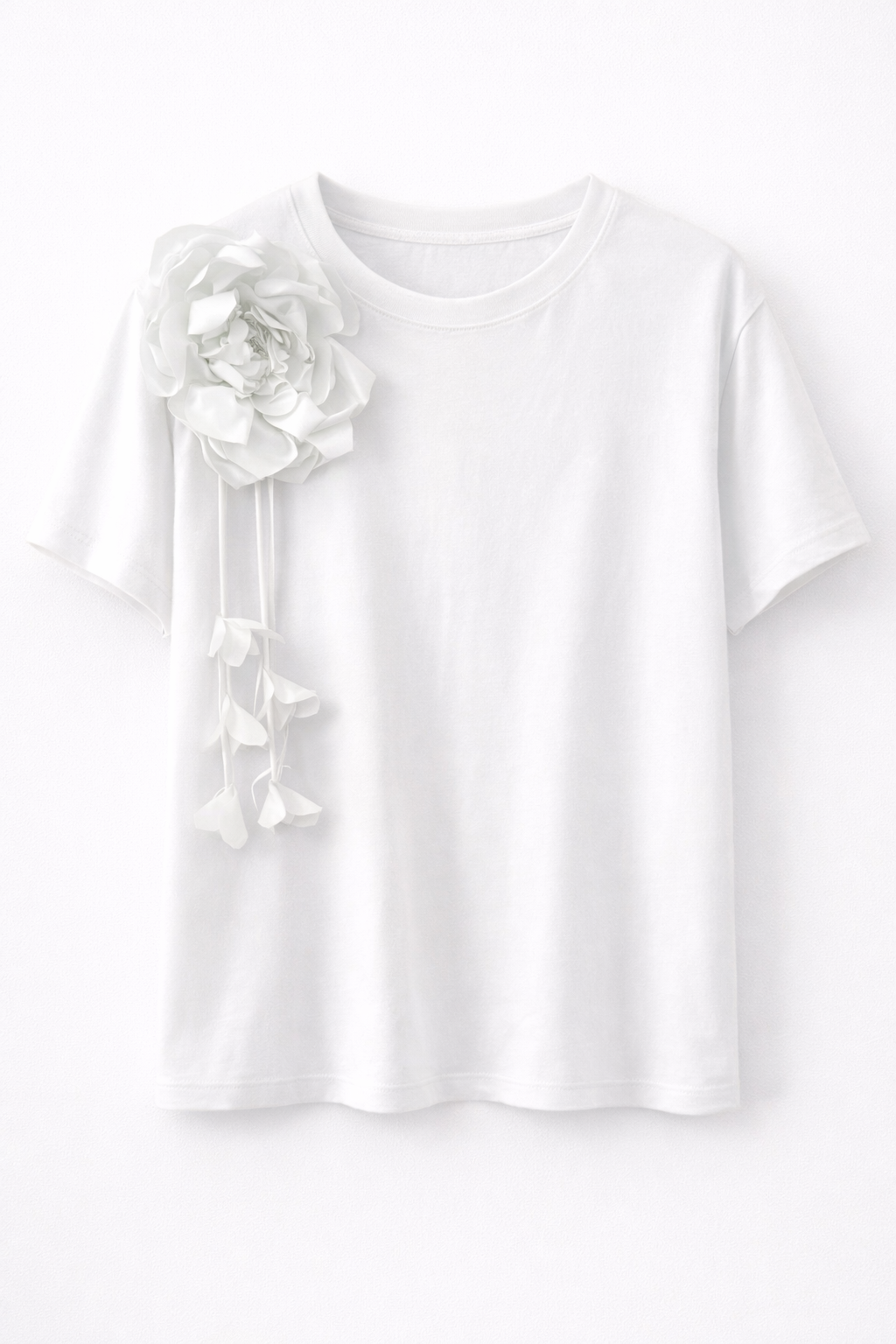Tricou cu floare decorativă