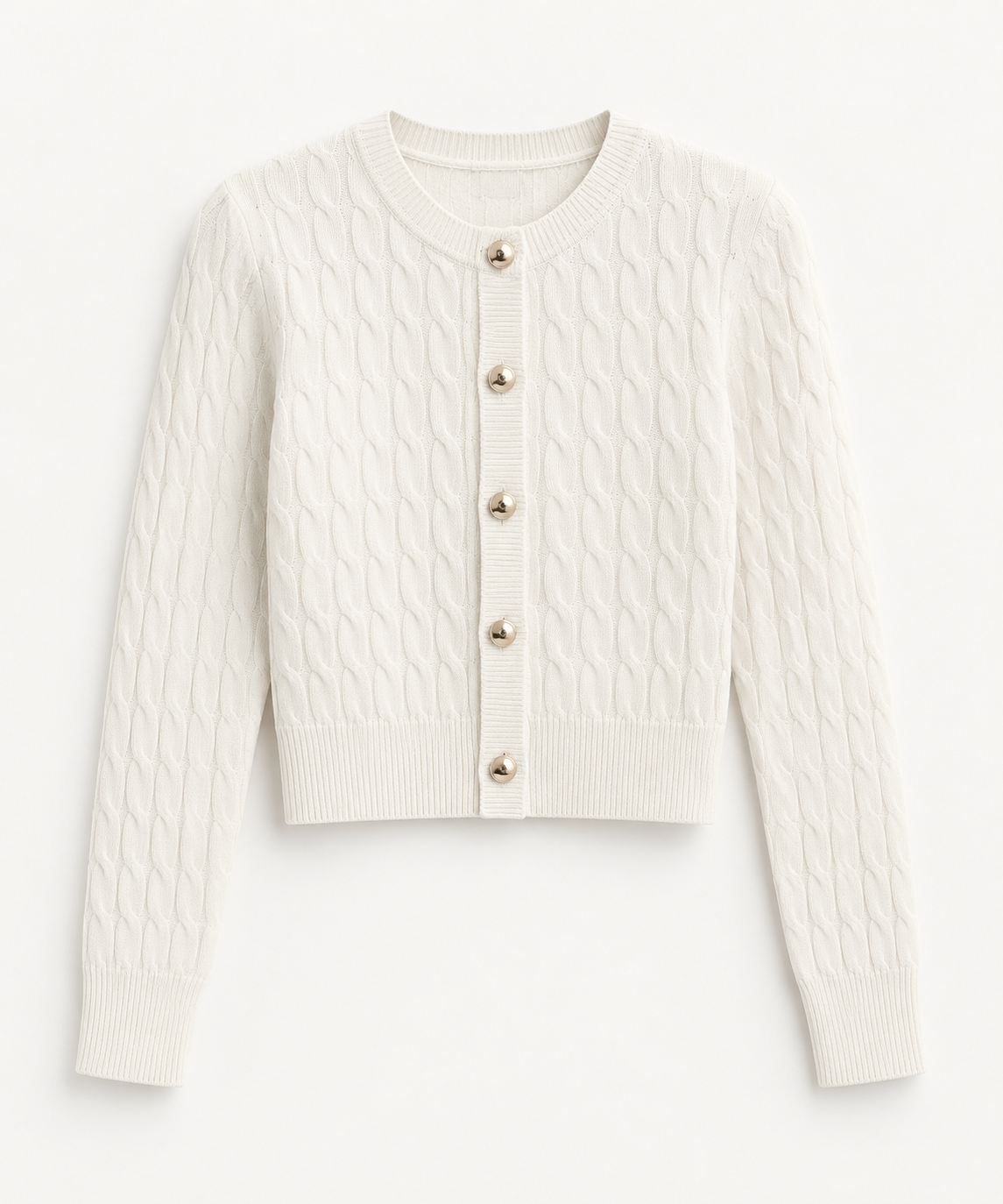Cardigan tricotat cu nasturi aurii