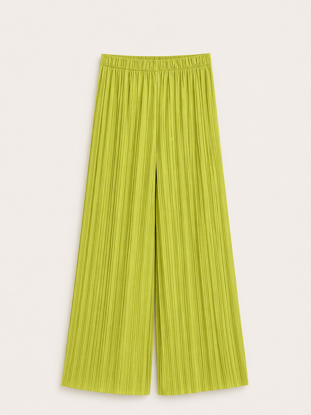 Pantaloni plisati cu talie elastică