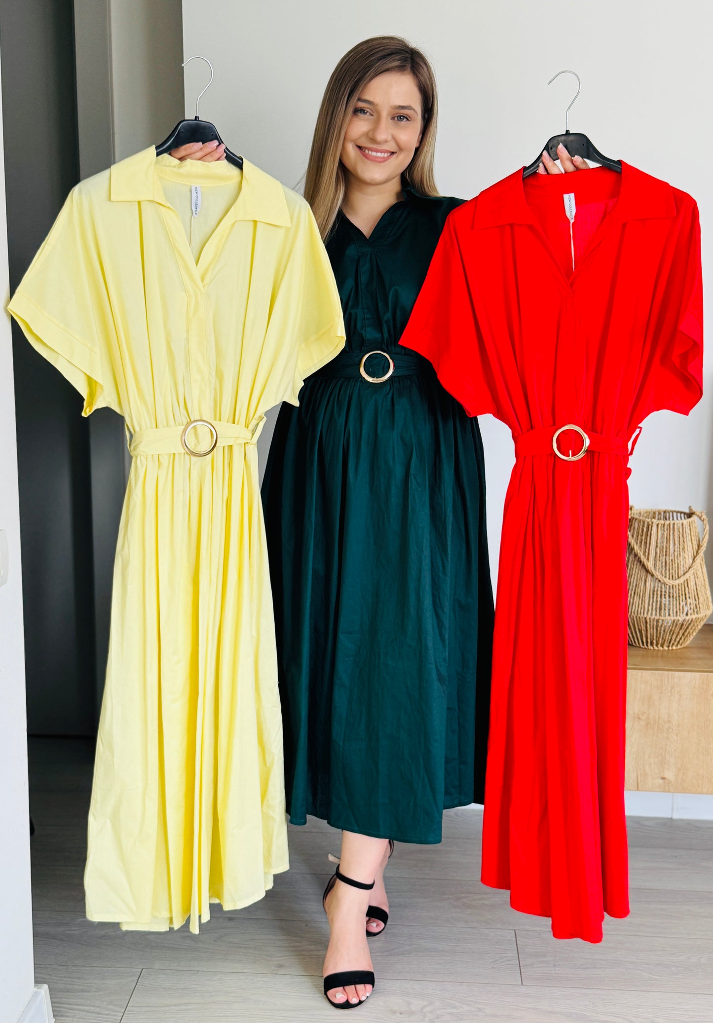 Rochie midi din bumbac