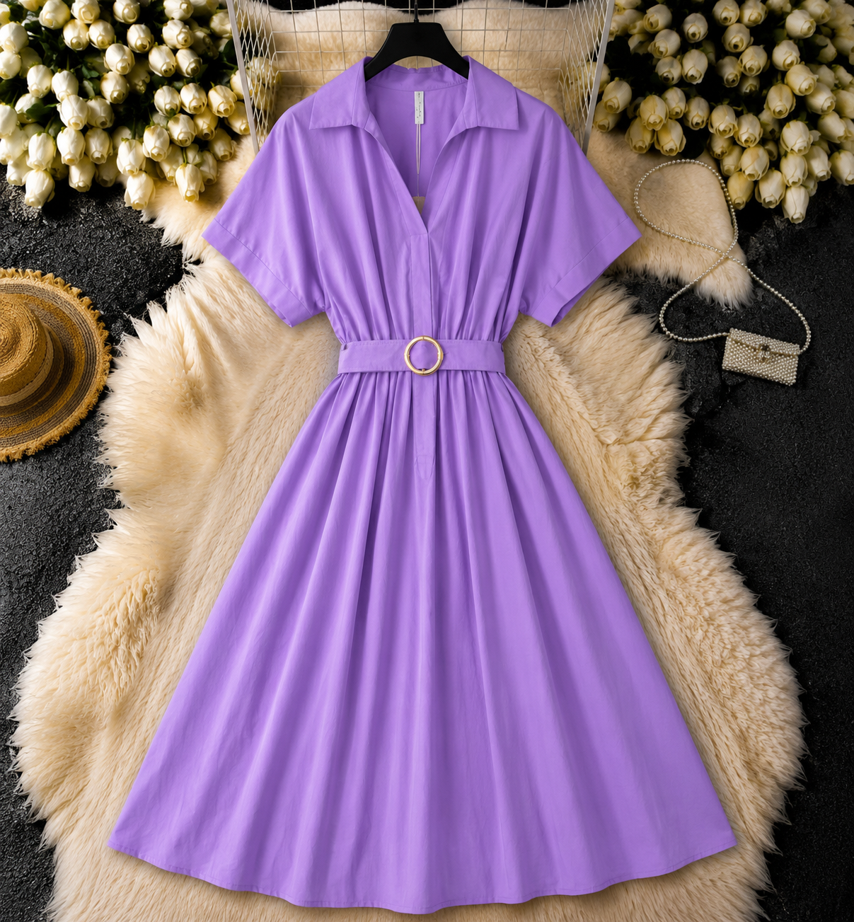 Rochie midi din bumbac