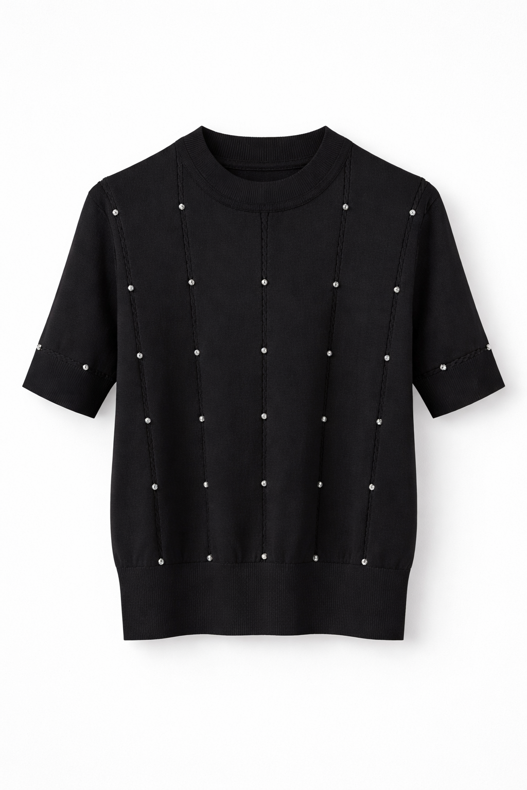 Bluză Tricotată cu Detalii Decorative