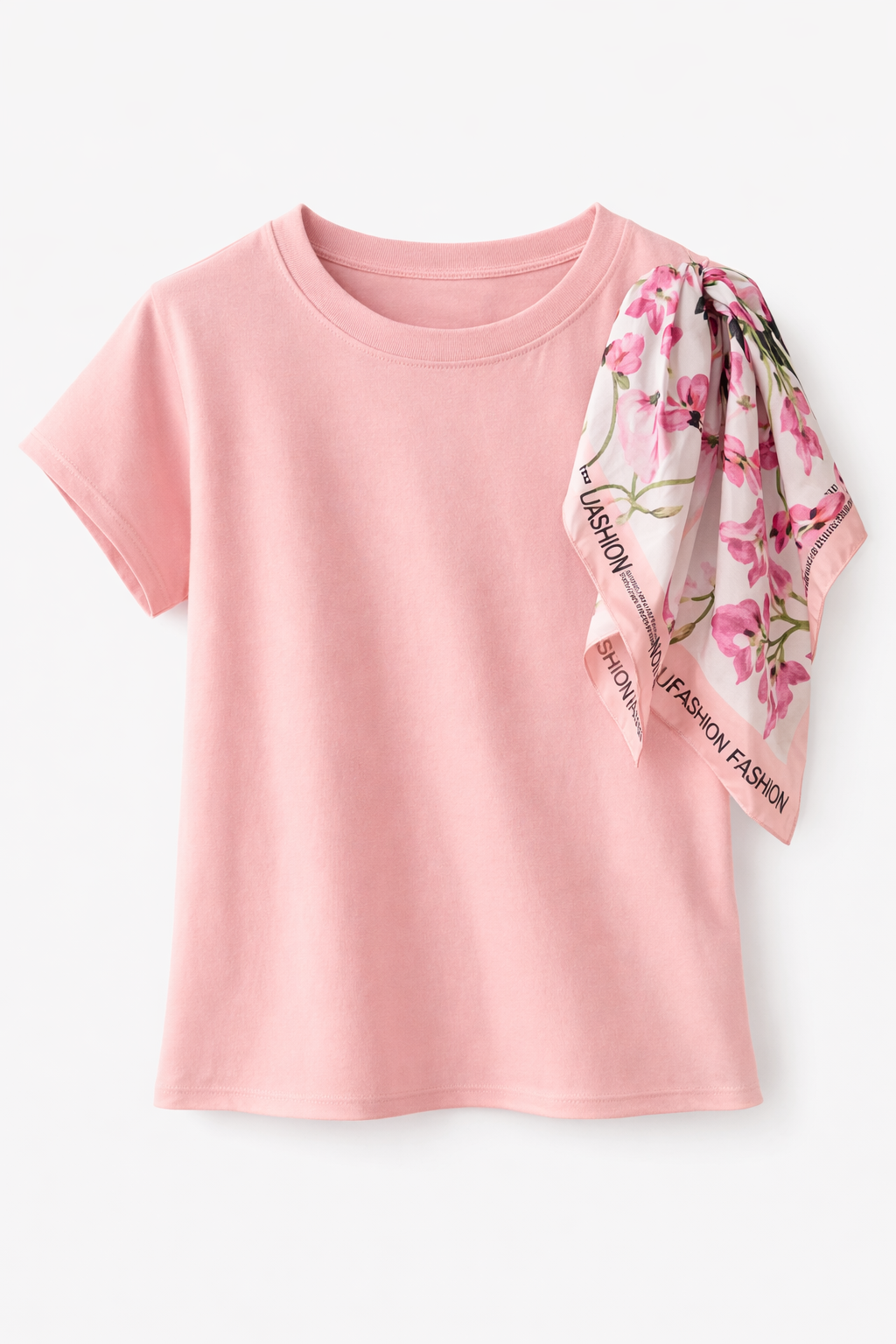 Tricou cu eșarfă decorativă