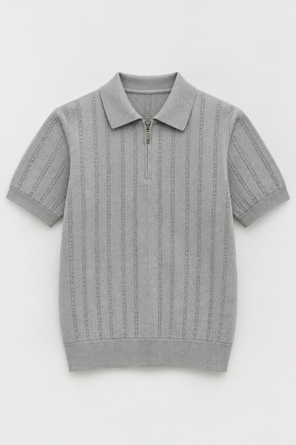 Bluză tricot cu guler și fermoar