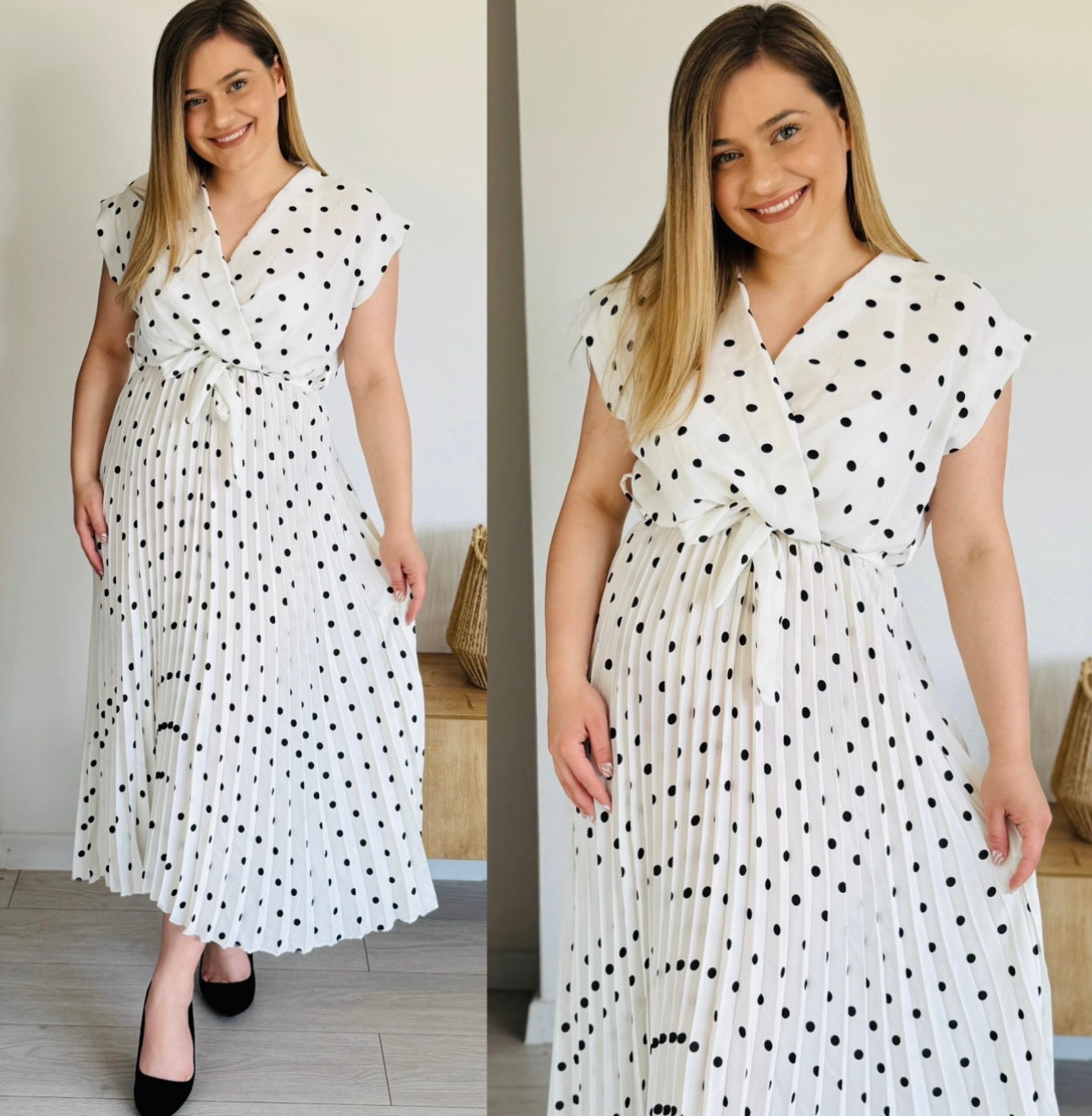 Rochie plisată cu buline