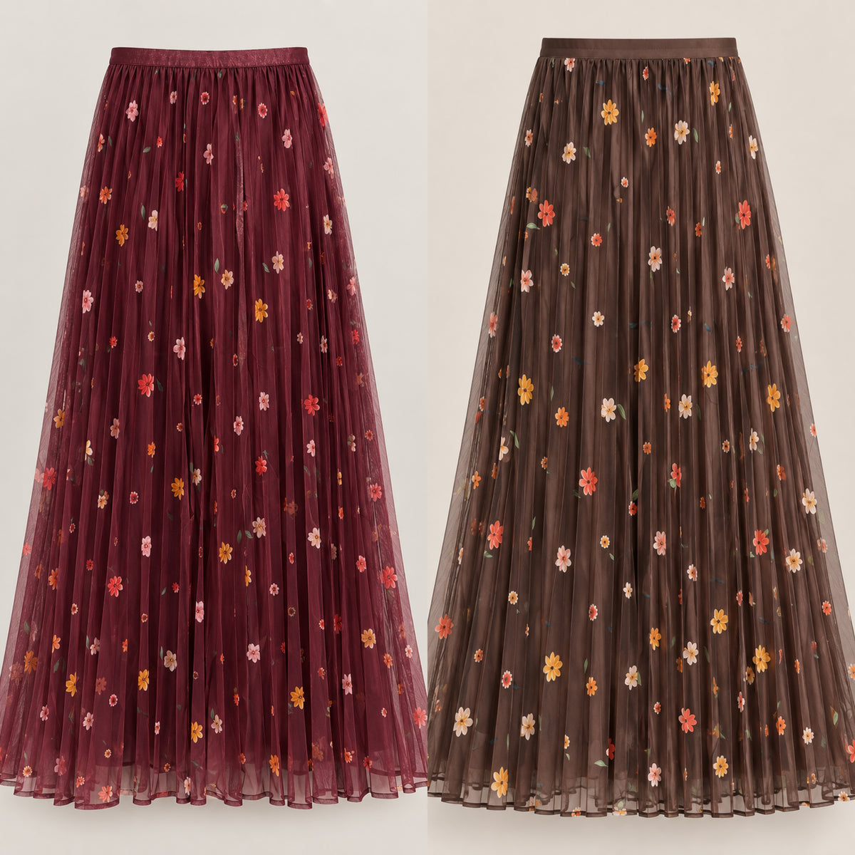 Fustă din tulle cu imprimeu floral