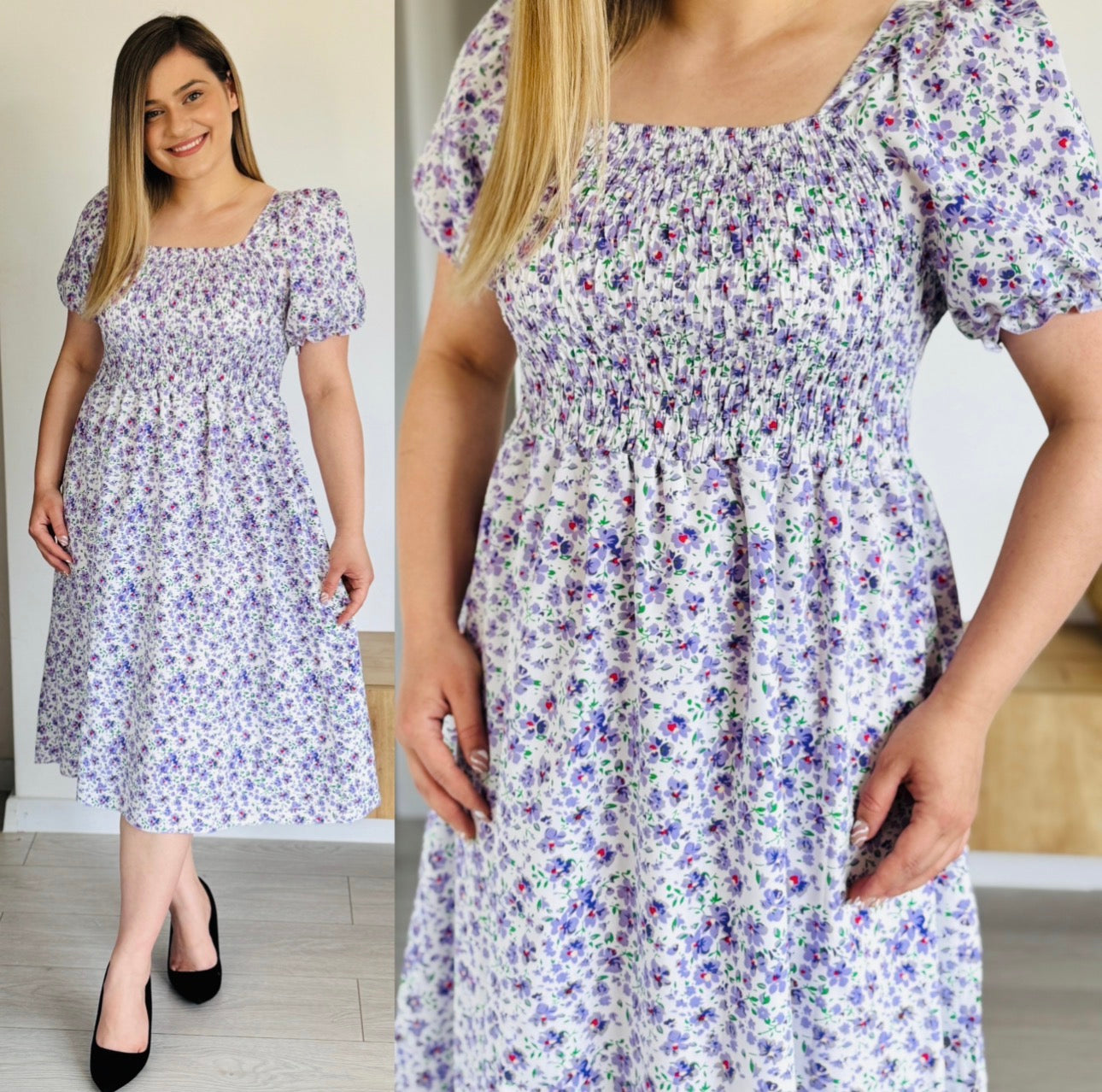 Rochie midi cu imprimeu floral