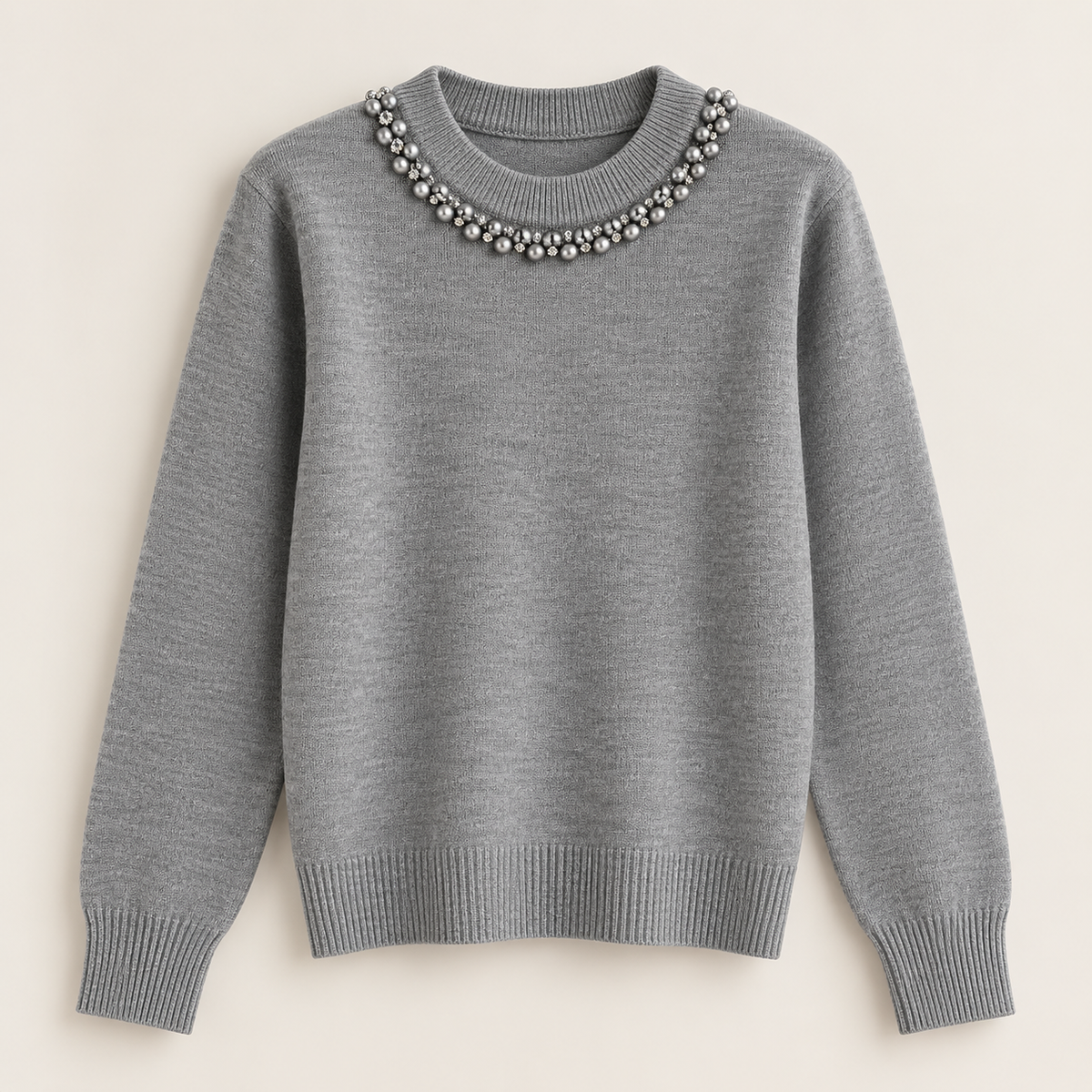 Pulover tricot cu perle