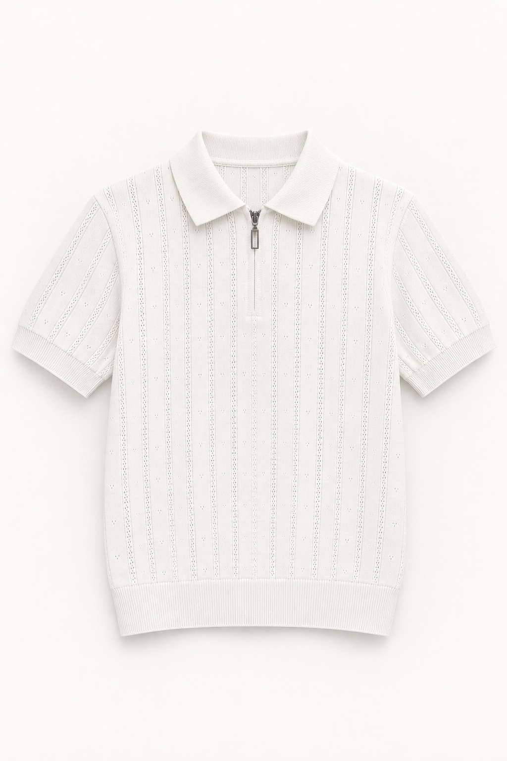 Bluză tricot cu guler și fermoar
