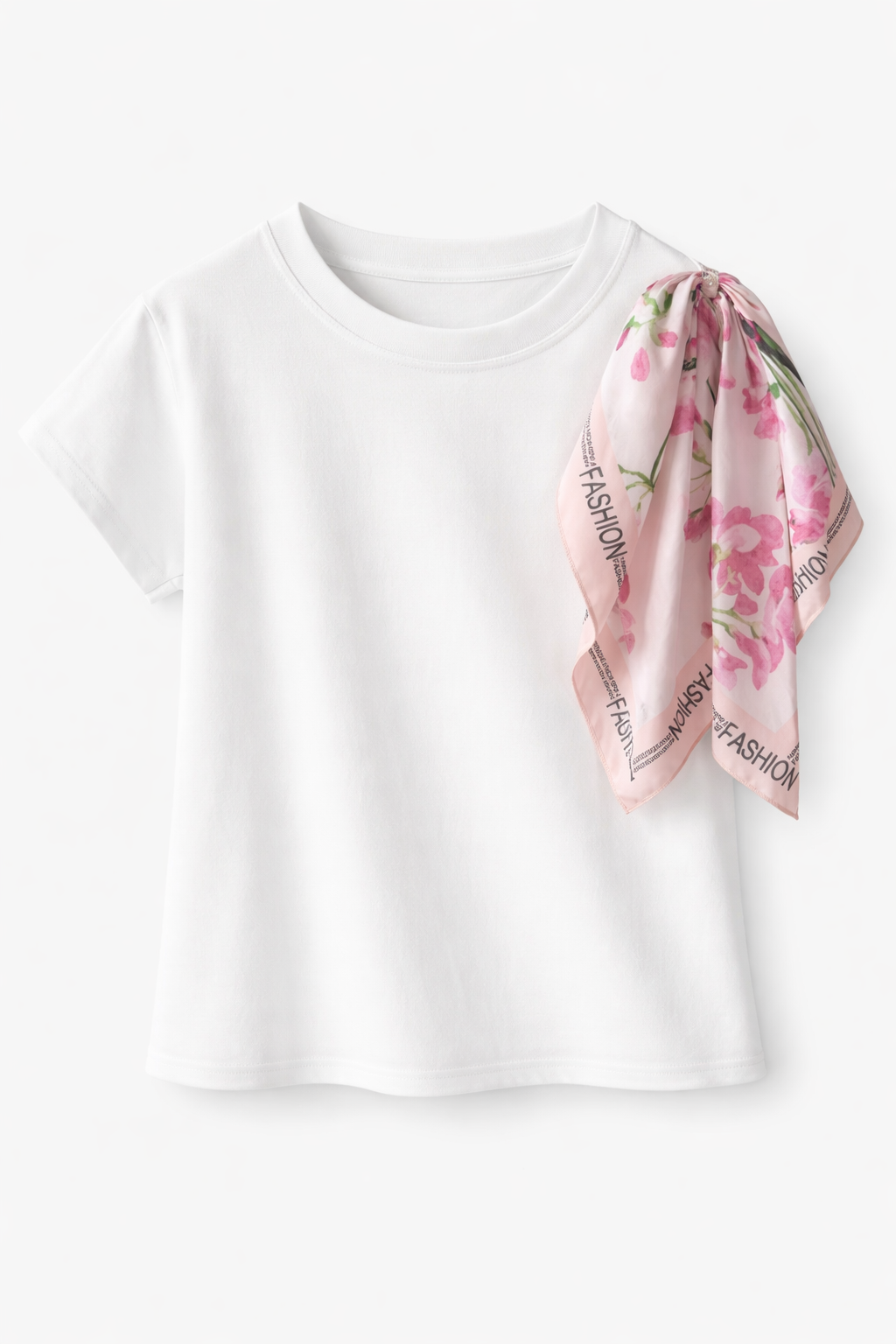Tricou cu eșarfă decorativă