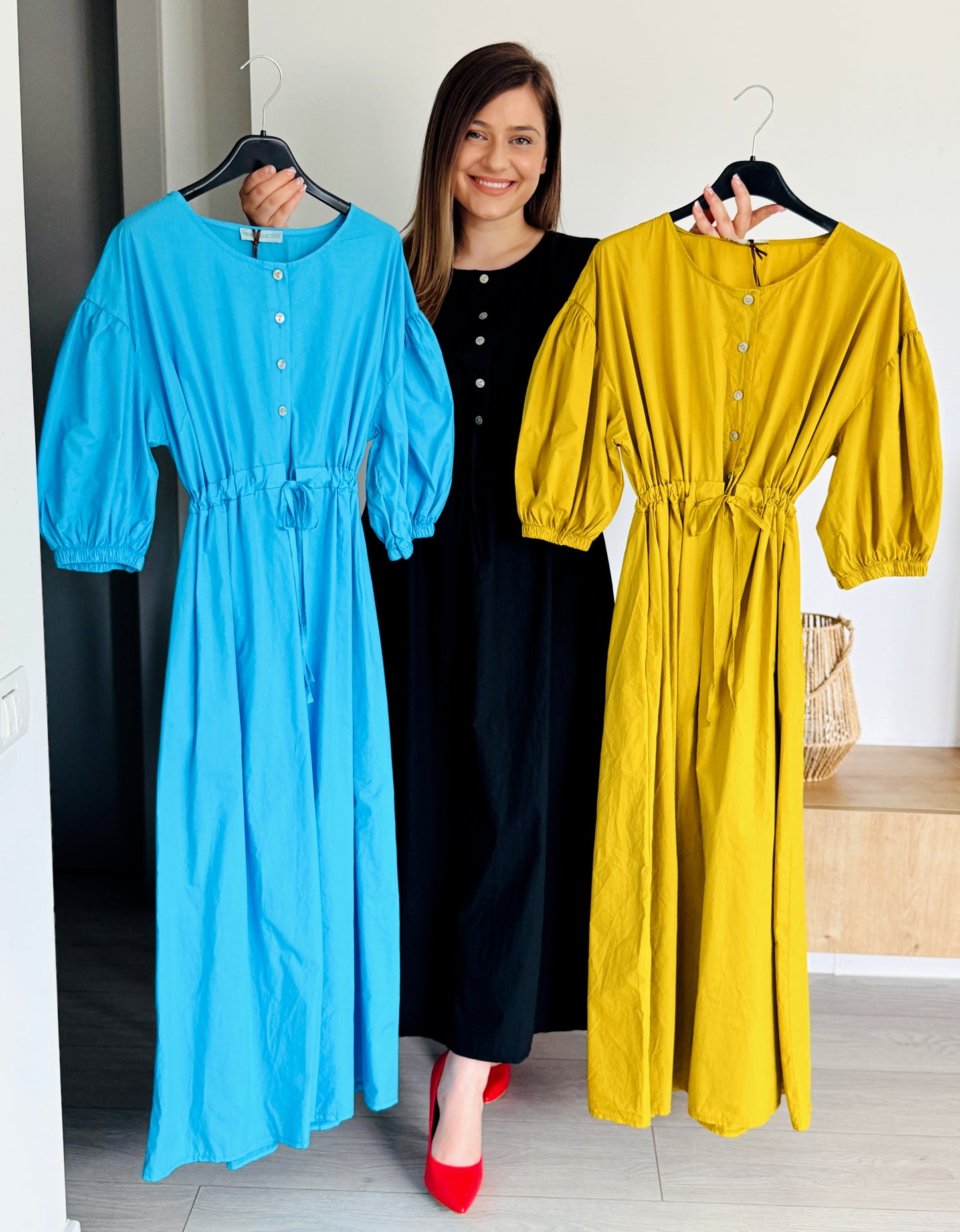 Produsul zilei🎀                                          Rochie maxi 100% bumbac cu cordon în talie