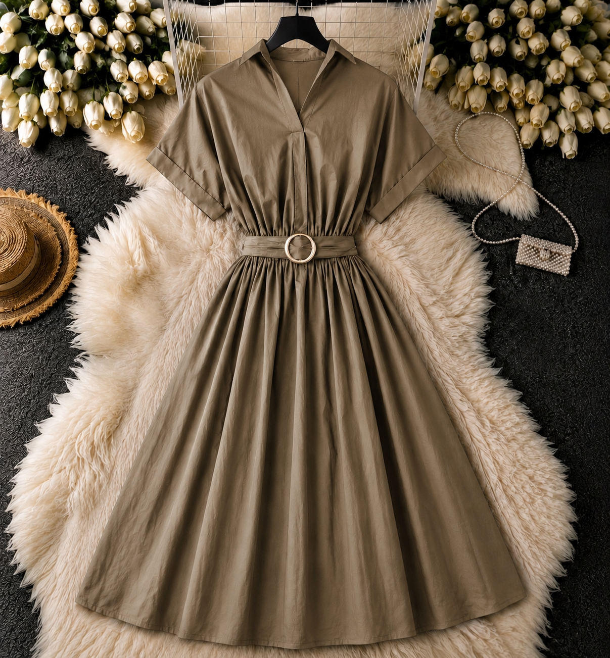 Rochie midi din bumbac