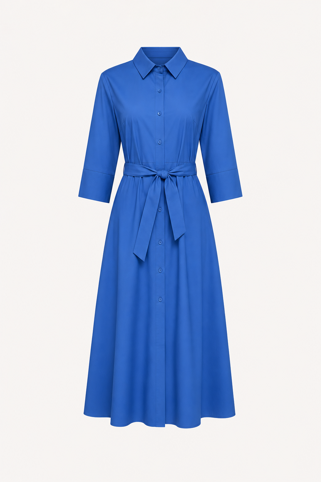 Rochie midi tip cămașă cu cordon în talie