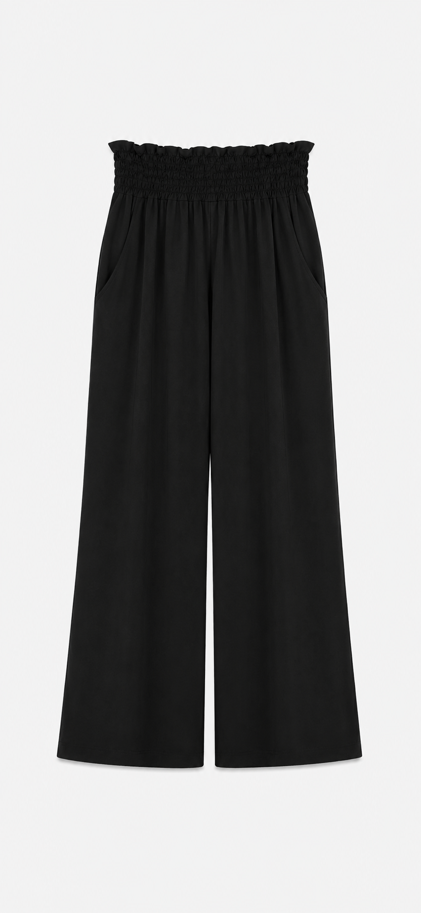 Pantaloni palazzo cu talie elastică