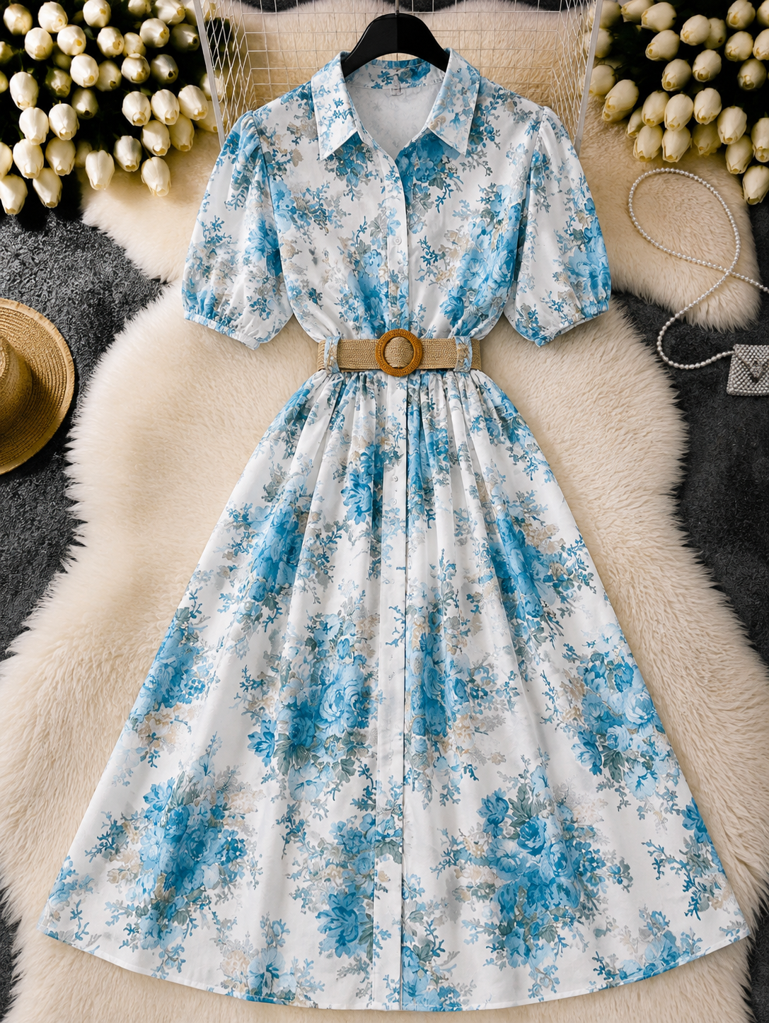 Articolul zilei 🎀                             Rochie maxi florală cu curea