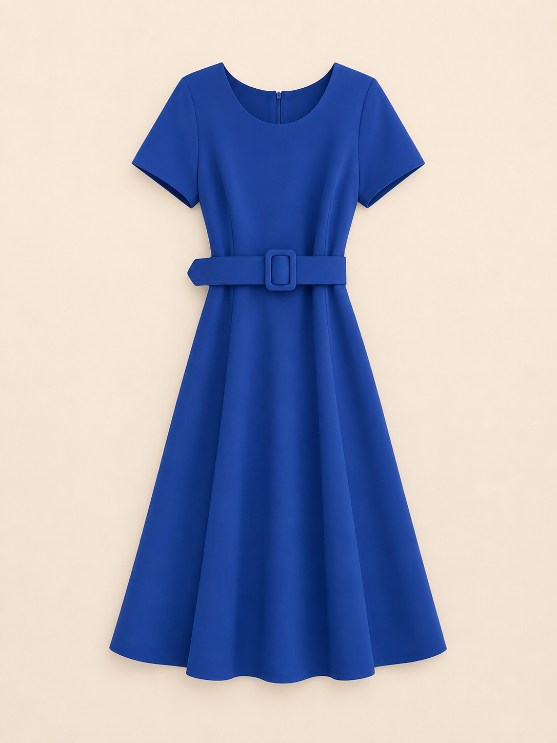Rochie Midi cu Curea în Talie
