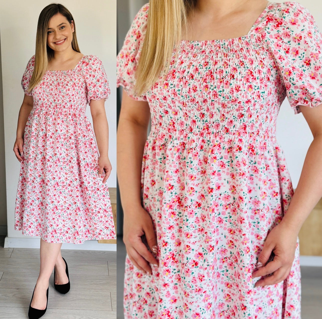 Rochie midi cu imprimeu floral