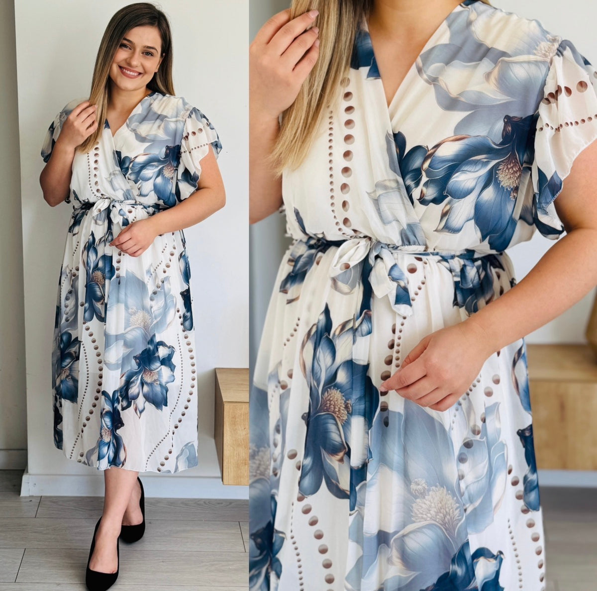 Rochie midi cu imprimeu floral