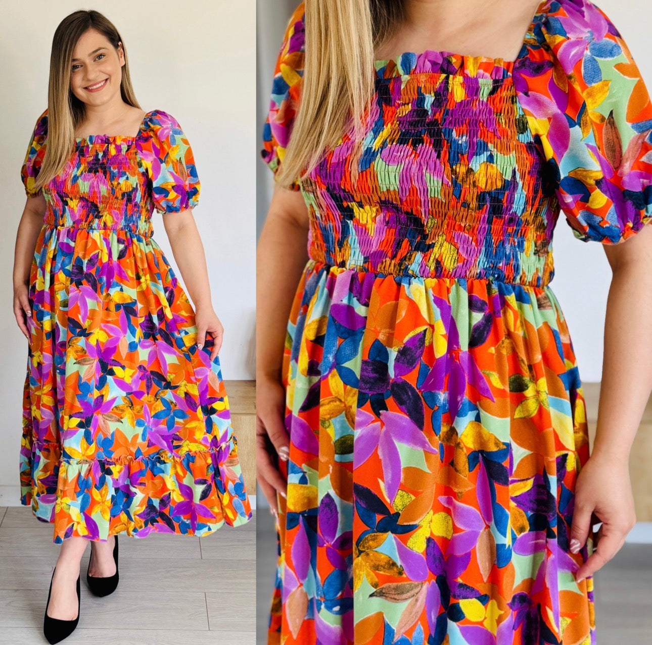 Rochie maxi cu imprimeu floral