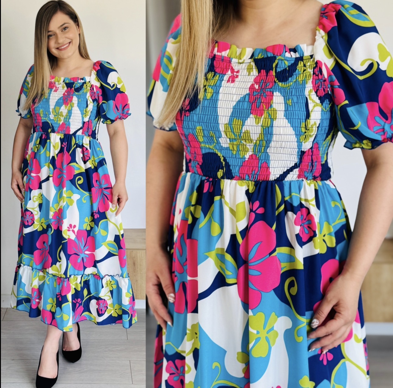 Rochie maxi cu imprimeu floral