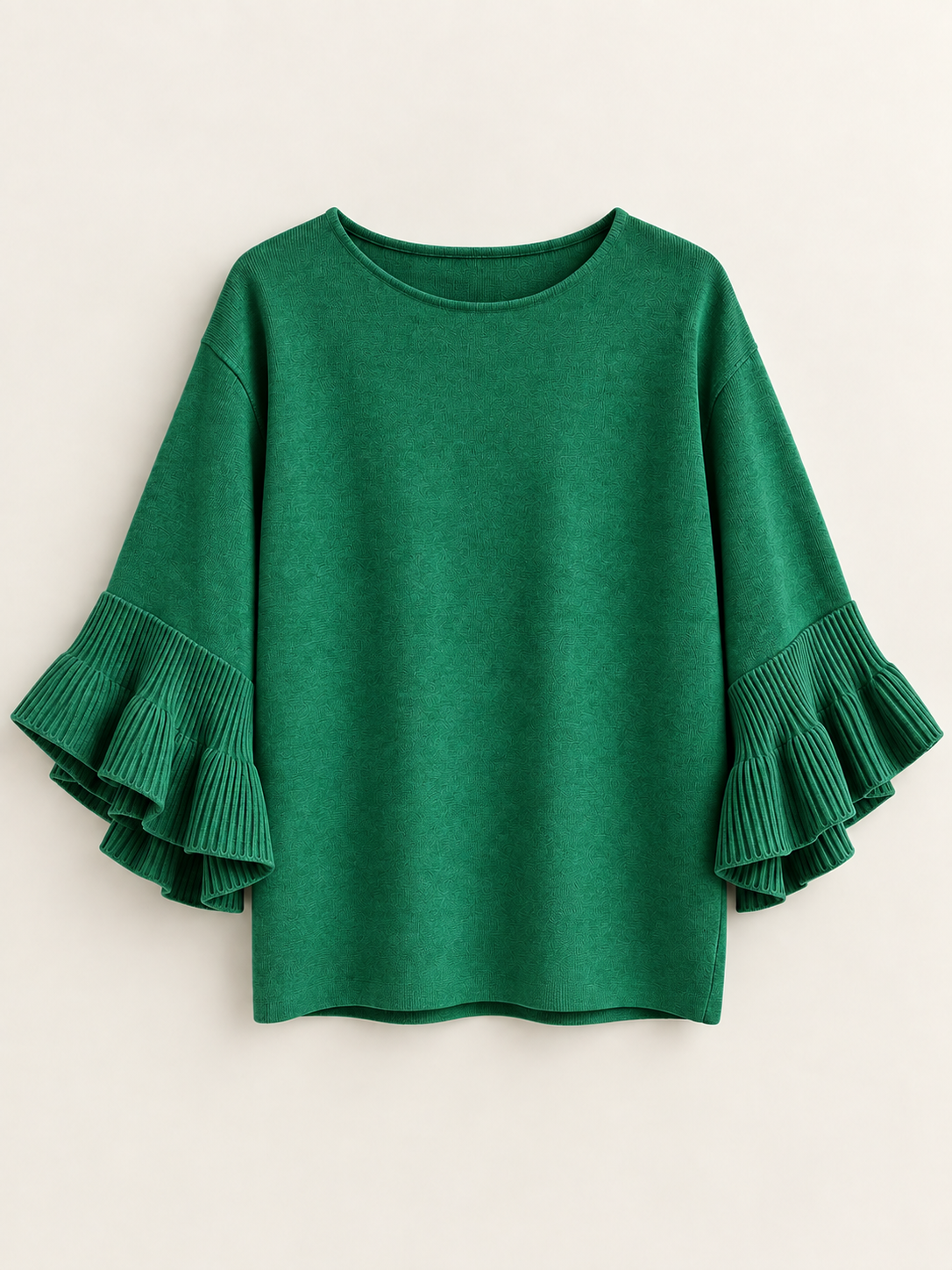Bluză din tricot cu mâneci plisate