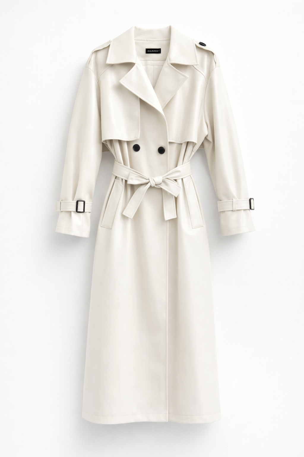 Trench Elegant din Imitație de Piele